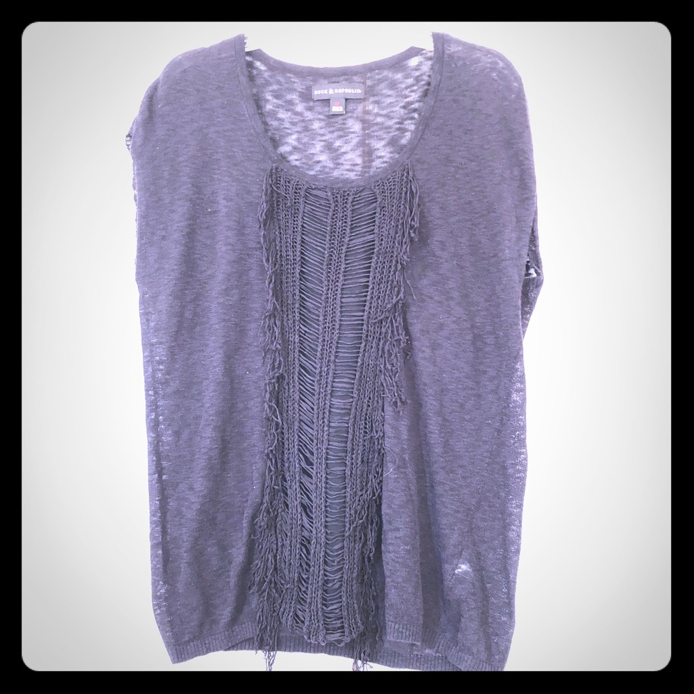 Rock & Republic Sleeveless Top with Fringe